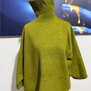 Eloquii Moss Green Cowl Neck Sweater